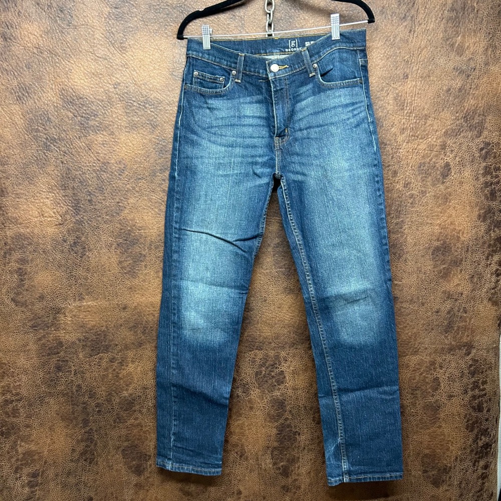 George Slim Straight Medium Wash 31x30 Denim Jeans